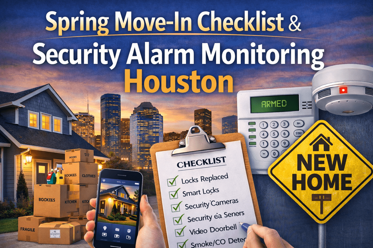 Spring Move-In Checklist & Security Alarm Monitoring Houston